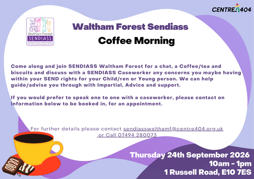 image of a flyer for the SENDIASS Drop in