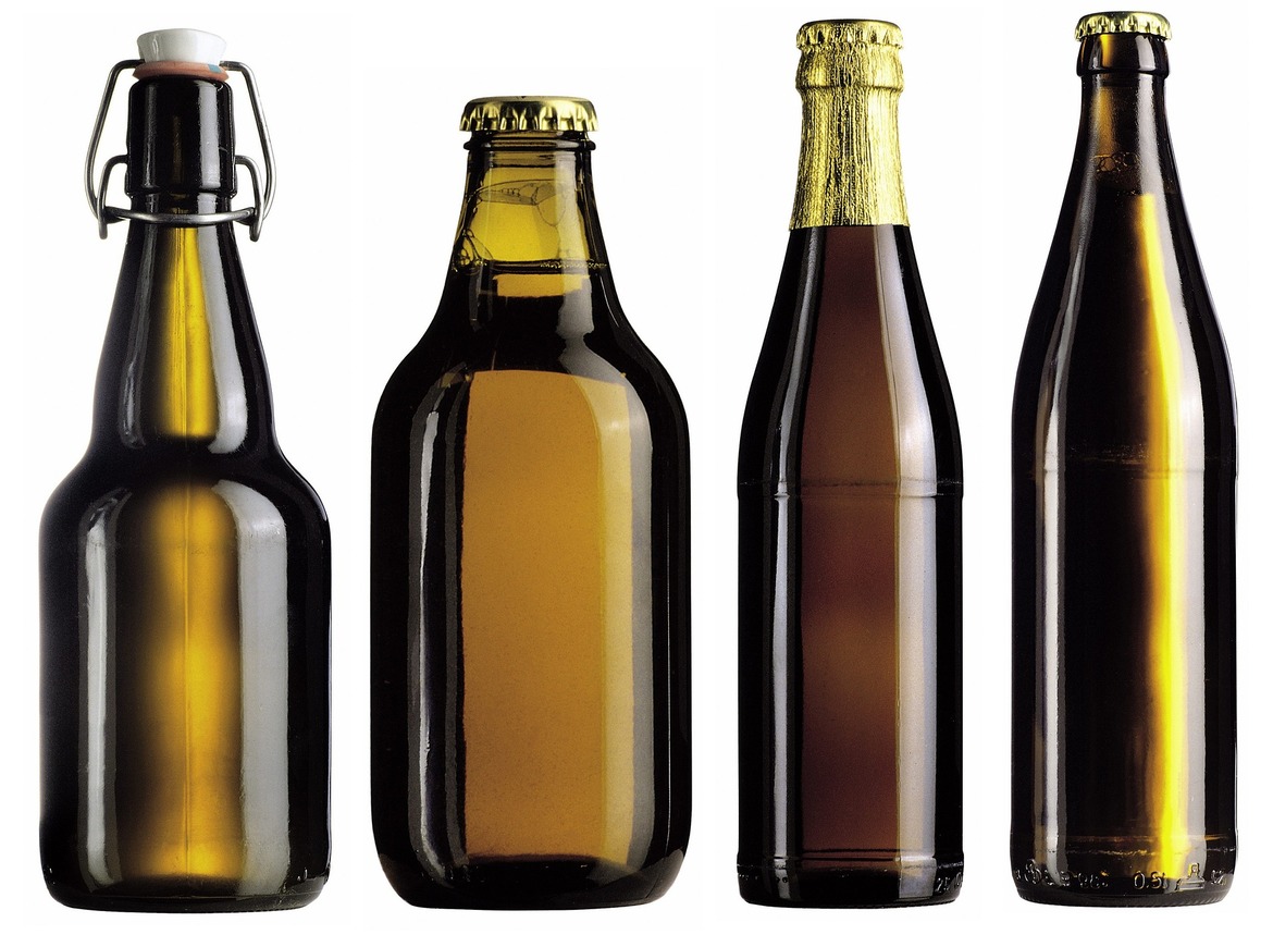 Four beer bottles