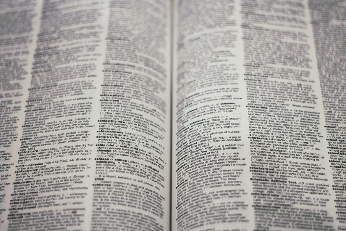 Text in a book