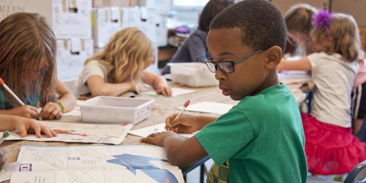 Children learning in a classroom