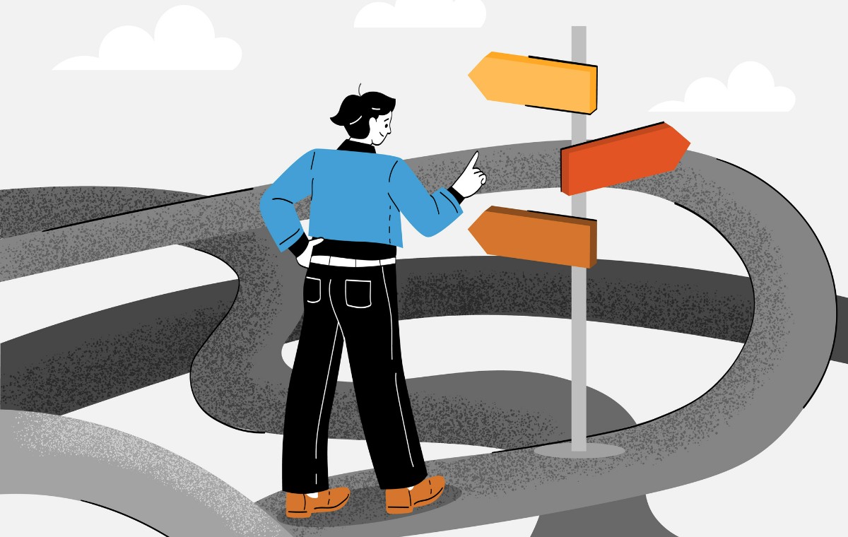 illustration of roadmap and signpost