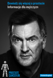 Man on the front of the leaflet titled find out about your prostate in polish 