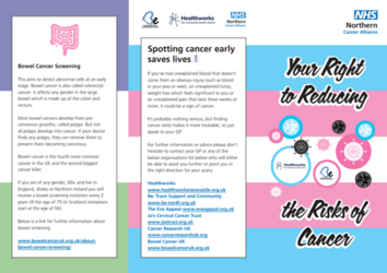 Colourful leaflet with text 