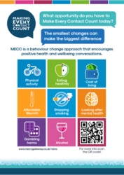MECC poster with colourful campaign blocks 